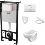 SET Унитаз подвесной WC Alca с инсталляцией Alcapast Sadromodul AM101/1120 + клавиша M70/M71